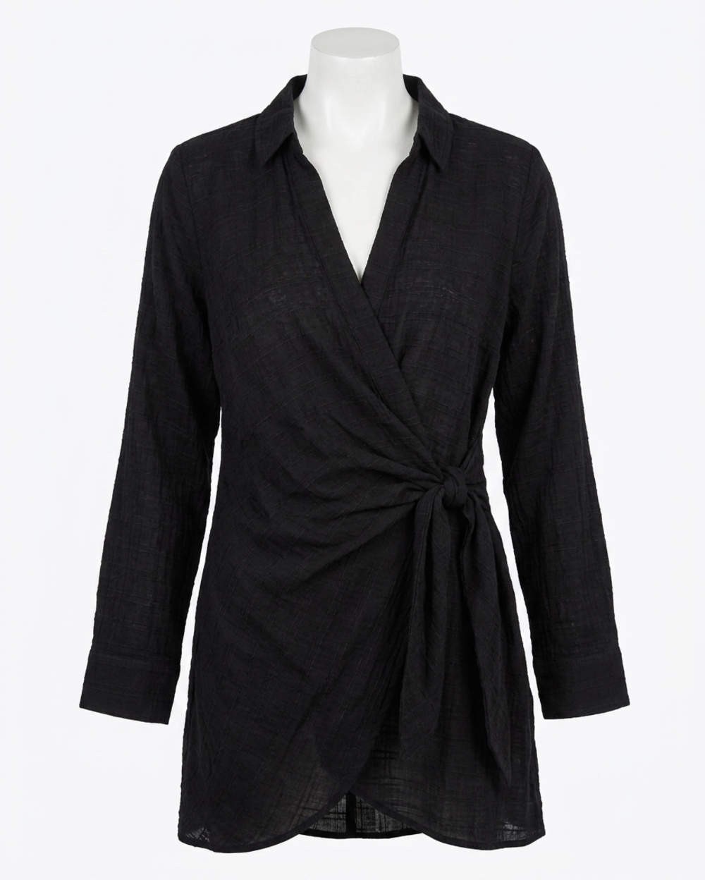 NEW L*SPACE daydream relaxed wrap tunic in black